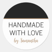 名前入り 黒金 手作りラベル ラウンドシール (正面)