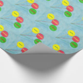 名前入り 3風船 誕生日 ラッピングペーパー (角)