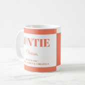 名前入り Auntie へのギフト コーヒーマグカップ (正面左)
