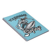 名前入り NAME サーファー ビッグウェーブ スケルトン サーフィン ノートブック (右側)