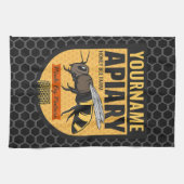 名前入り NAME ハチミツ 蜂 養蜂場 蜂小屋 農場 キッチンタオル (横)