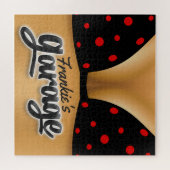 名前入り NAME ビキニの女の子 マンケーブ ガレージ ジグソーパズル (横)