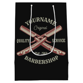 名前入り NAME 理容師 剃刀 理容室 ミディアムペーパーバッグ