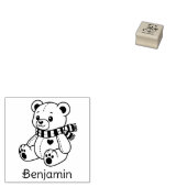 名前入り Teddy Bear おもちゃ マフラー 1x1 ラバースタンプ (押印)