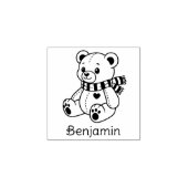 名前入り Teddy Bear おもちゃ マフラー 1x1 ラバースタンプ (インプリント)