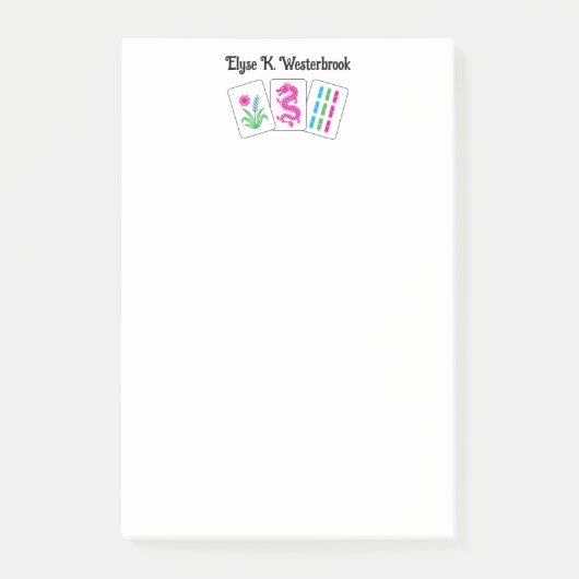 名前入りDIYカラーの麻雀3牌 ポストイット (正面)