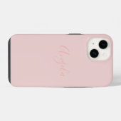 名前入りiPhone 14 ピンクブーケ iPhoneケース (裏面横)