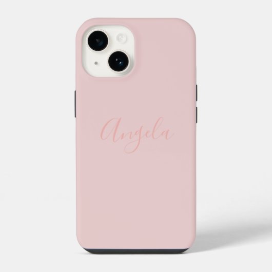 名前入りiPhone 14 ピンクブーケ iPhoneケース (裏面)
