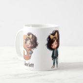 名前入りS & Sleepy Morning プライド キャラクター コーヒーマグカップ (正面左)