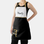 名前別の白黒爪、 ネイルパーソナライズされた エプロン (インサイチュ)