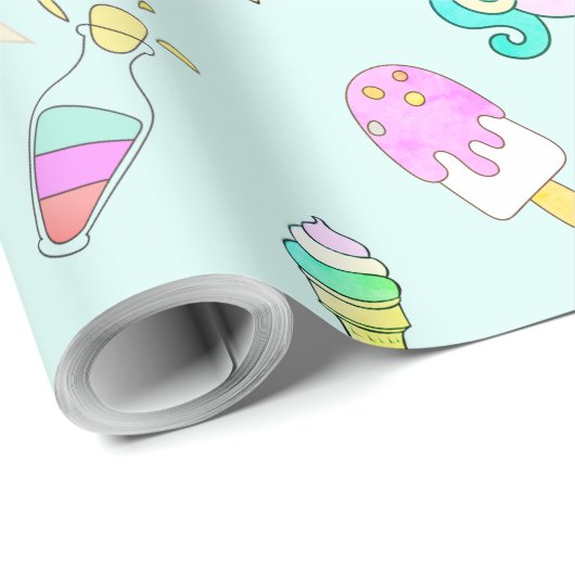 名前及び年齢のユニコーンの誕生会を個人化して下さい ラッピングペーパー (ロールコーナー)