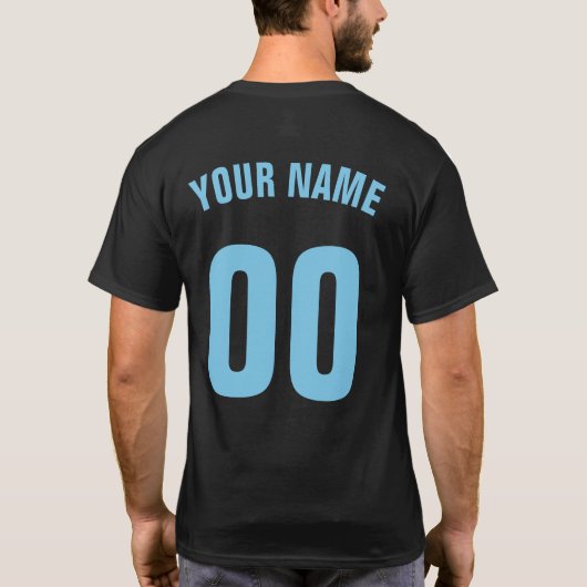 名前及び数おもしろいなホッケーのゴールキーパーのティー Tシャツ (裏面)