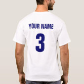 名前及び数を用いるアイスホッケーのコーチのTシャツ、 Tシャツ (裏面)