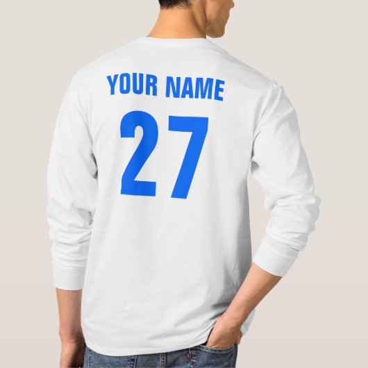 名前及び数を用いるウクライナのアイスホッケーのTシャツ Tシャツ (裏面)