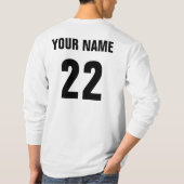 名前及び数を用いるホッケーのゴールキーパーのマスクのTシャツ、 Tシャツ (裏面)