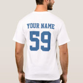 名前及び数を用いるホッケーのパパのレトロのティー Tシャツ (裏面)