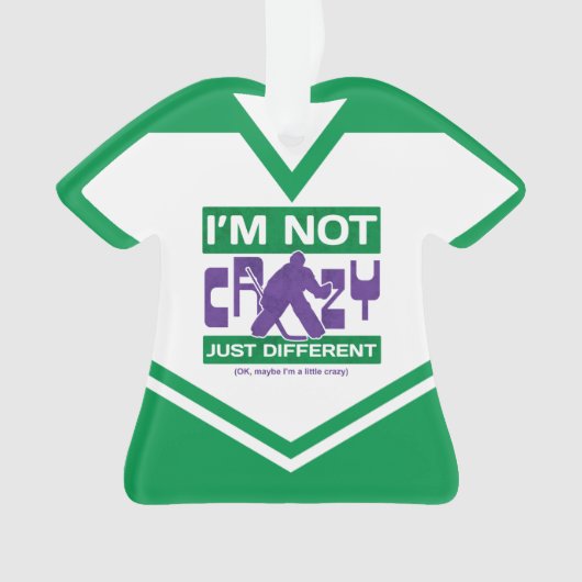 名前及び数ジャージーのおもしろいなホッケーのゴールキーパーのオーナメント オーナメント (正面)