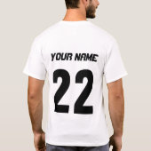名前及び数プリントのおもしろいなホッケーのゴールキーパーのティーを加えて下さい Tシャツ (裏面)