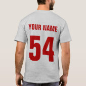 名前及び数背部プリントのティーのフィールドホッケーのゴールキーパー Tシャツ (裏面)