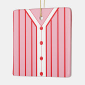 名前及び数野球のソフトボールのジャージーのテンプレート セラミックオーナメント (左)