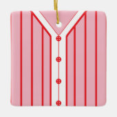 名前及び数野球のソフトボールのジャージーのテンプレート セラミックオーナメント (正面)