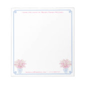 名前名門私立校風の付きピンクとブルーカスタムの文房具 ノートパッド (正面)