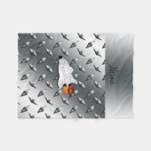 名前宇宙シャトルシルバーダイヤモンドプレート鋼 フリースブランケット (正面(横))