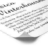 名前定義シックスクリプト白黒 ポスター (角)