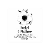 名前差出人住所フローラ ラバースタンプ (インプリント)