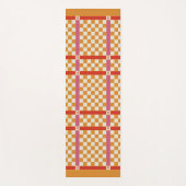 名前市松模様にイニシャルモノグラムレッド、金ゴールド、ピンク ヨガマット (正面)