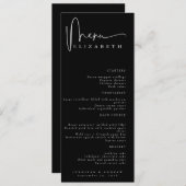 名前座席表 |メニュー |のシンプルメ結婚ニュー メニュー (正面/裏面)