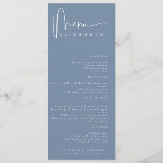 名前座席表 |メニュー |のシンプルメ結婚ニュー メニュー (正面)