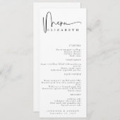 名前座席表 |メニュー |のシンプルメ結婚ニュー メニュー (正面/裏面)