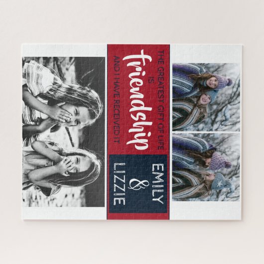 名前感動的と写真との友情 ジグソーパズル (横)