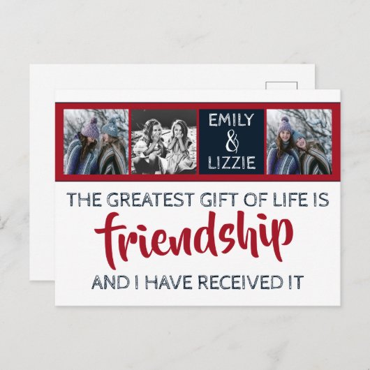 名前感動的と写真との友情 ポストカード (正面/裏面)