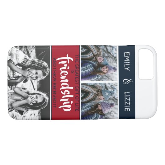 名前感動的と写真の友情bff Case-Mate iPhoneケース (裏面(横))