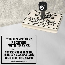 名前感謝してい、住所、および日付を付けて受信 ラバースタンプ