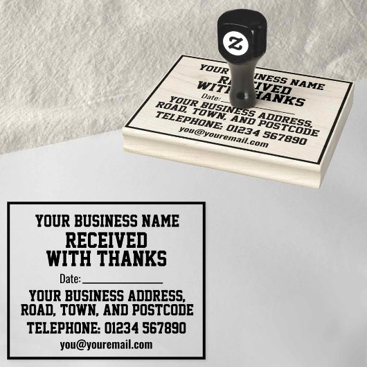 名前感謝してい、住所、および日付を付けて受信 ラバースタンプ