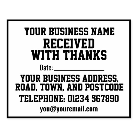 名前感謝してい、住所、および日付を付けて受信 ラバースタンプ (インプリント)