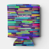 名前抽象芸術のカラフル追加 缶クーラー (裏面)