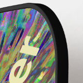 名前抽象芸術フローラマクロ青黄 ピックルボールラケット (左詳細)