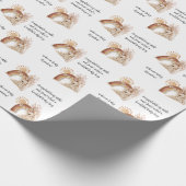 名前文字ボホベアレインボーサンアニマルベビーシャワー ラッピングペーパー (角)