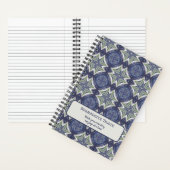 名前文字水色抽象芸術幾何学模様 ノートブック (内側)