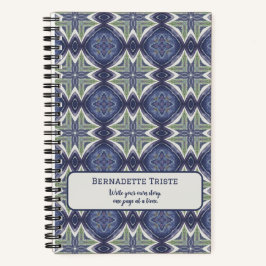 名前文字水色抽象芸術幾何学模様 ノートブック