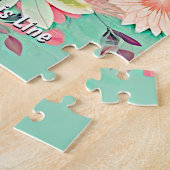 名前文字、かわいい子猫をフローラに入れる ジグソーパズル (側面)