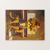 名前文字、ジンジャークールキャットサングラス&ピアノを追加 ジグソーパズル (横)