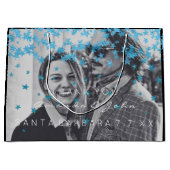 名前日付写真結婚式の引き出物サンキューブルースターズ ラージペーパーバッグ (正面)