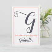 名前日聖日文字Gモノグラム 招待状 (スタンド正面)