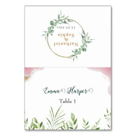 名前札 結婚式 ゴールド グリーン ゲスト ウェディング プレイス カード