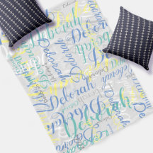 名前淡い色のを繰り返した灰色のフリース毛布